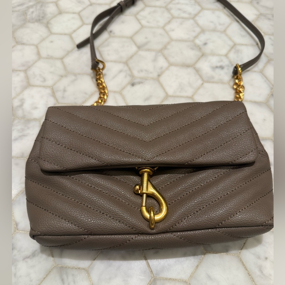 Rebecca Minkoff Edie quilted crossbody bag. Small size. Deep taupe. - Picture 3 of 5